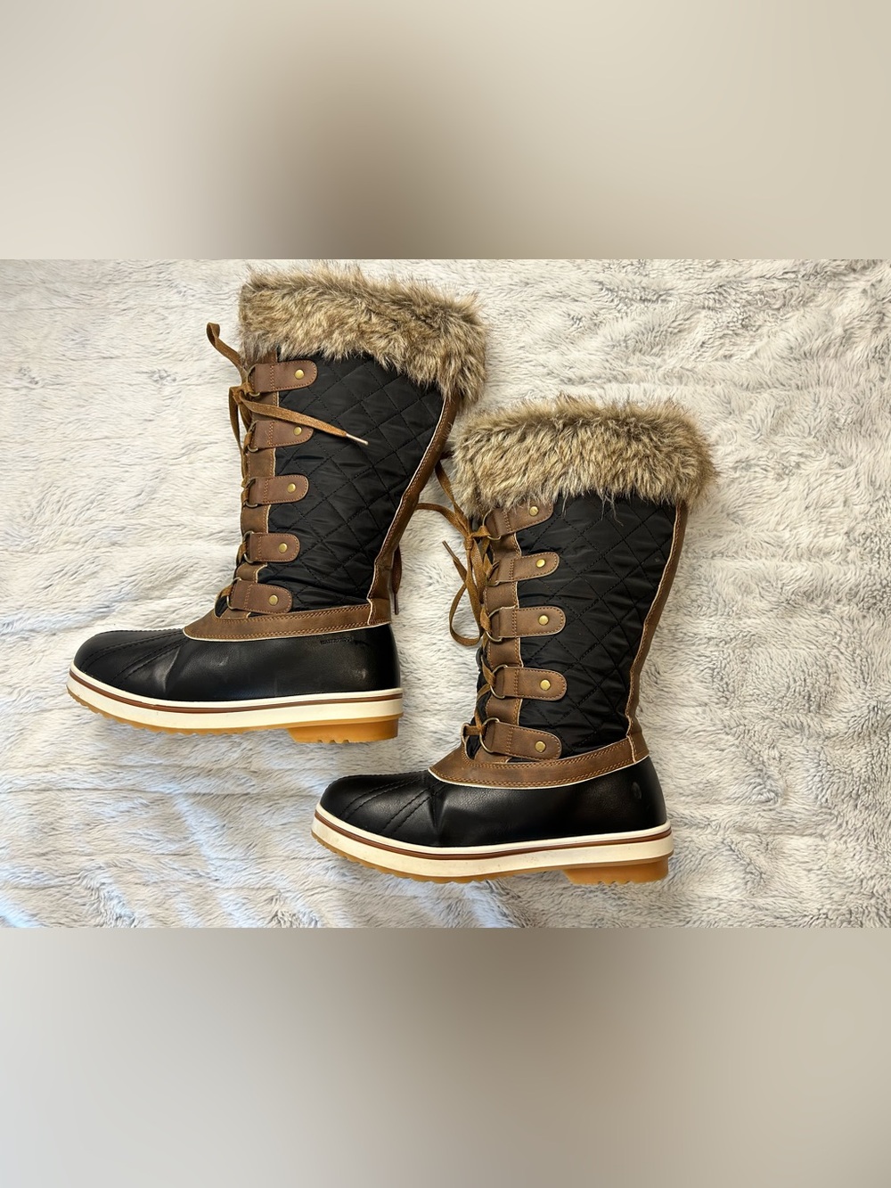 ALEADER Women’s Waterproof Faux Fur Snow Boots 3M Thinsulate Sz 9